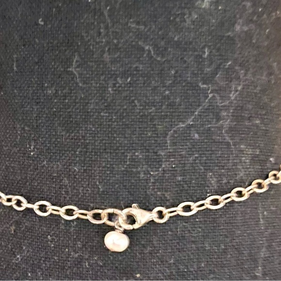 Handmade Necklace Silver Chain Faceted Quartz Stone Pearl Like Dangle Boho Chic - Picture 7 of 13